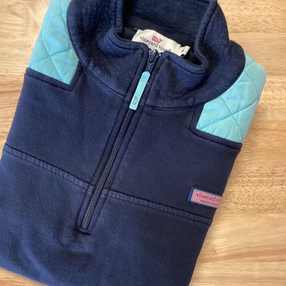 Ladies Vineyard Vines Shep Shirt 1/4 Zip Pullover - Navy‎ Blue - Medium